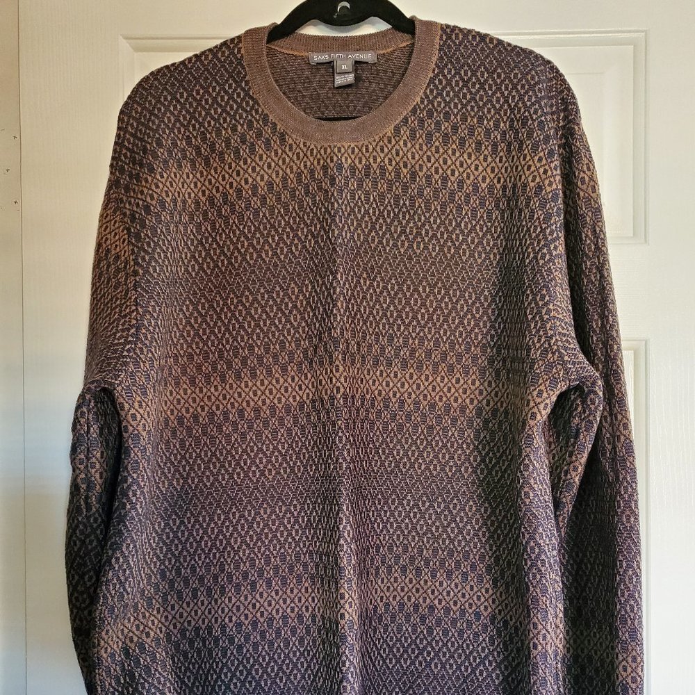 SAKS FIFTH AVENUE Men's Multi color Long Sleeve Pullover Sweater XL - Used